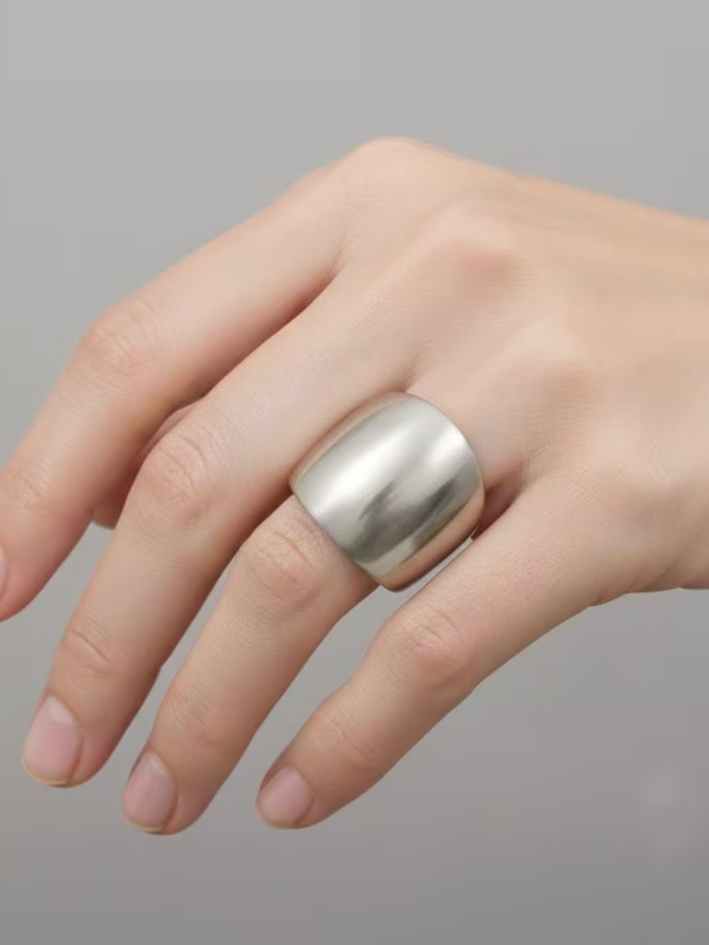 NWT Calvin Klein Polished Silver Stainless Steel Dome Ring